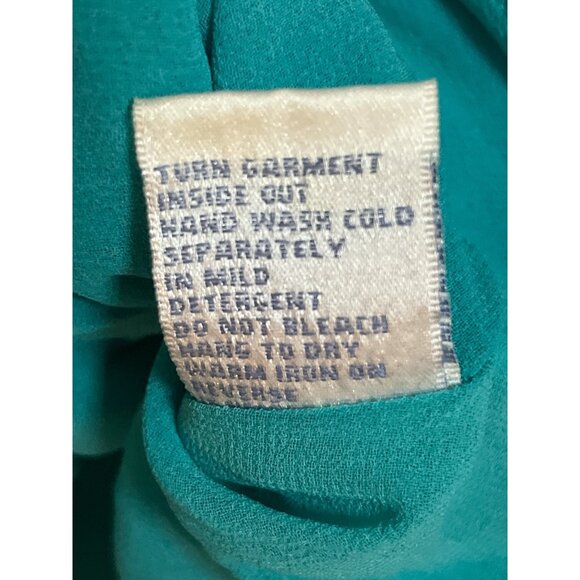 DG2 by Diane Gilman Women’s L Turquoise Beaded Sheer Blouse – Long Sleeve, NWT - Picture 6 of 7